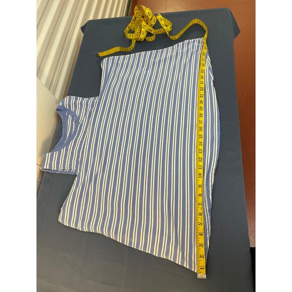 Time and Tru Sleeveless Crewneck Striped Flare Midi Dress Blue/White Size L - Picture 5 of 9